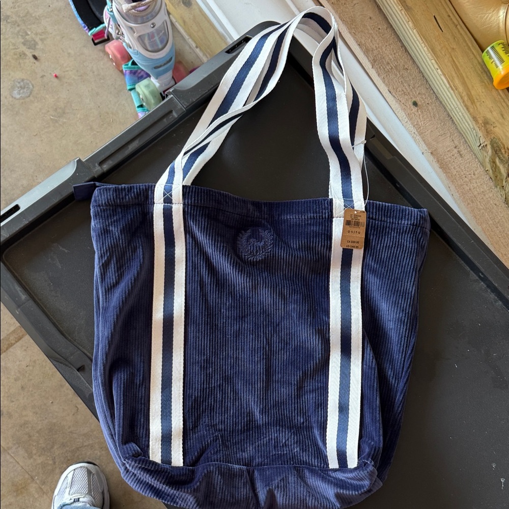 PINK Victoria's Secret Navy and White Laptop Bag